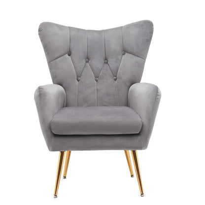 Fauteuil d'appoint rembourré à oreilles de style Mid-Century