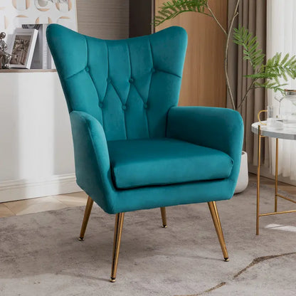 Fauteuil d'appoint rembourré à oreilles de style Mid-Century