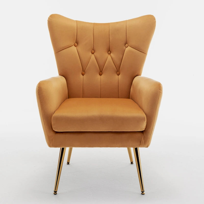 Fauteuil d'appoint rembourré à oreilles de style Mid-Century
