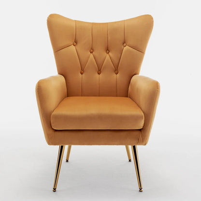 Fauteuil d'appoint rembourré à oreilles de style Mid-Century