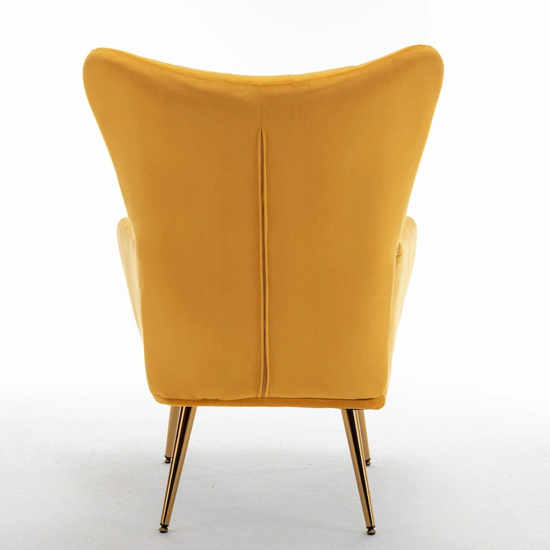 Fauteuil d'appoint rembourré à oreilles de style Mid-Century
