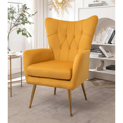 Fauteuil d'appoint rembourré à oreilles de style Mid-Century