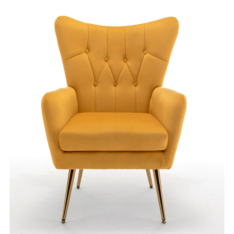 Fauteuil d'appoint rembourré à oreilles de style Mid-Century