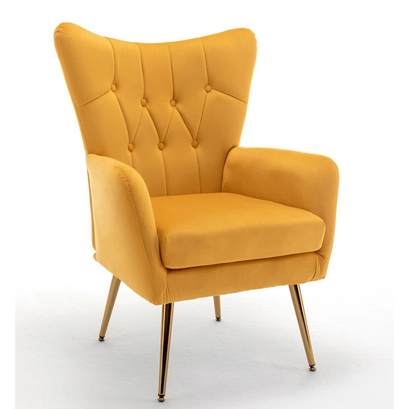 Fauteuil d'appoint rembourré à oreilles de style Mid-Century