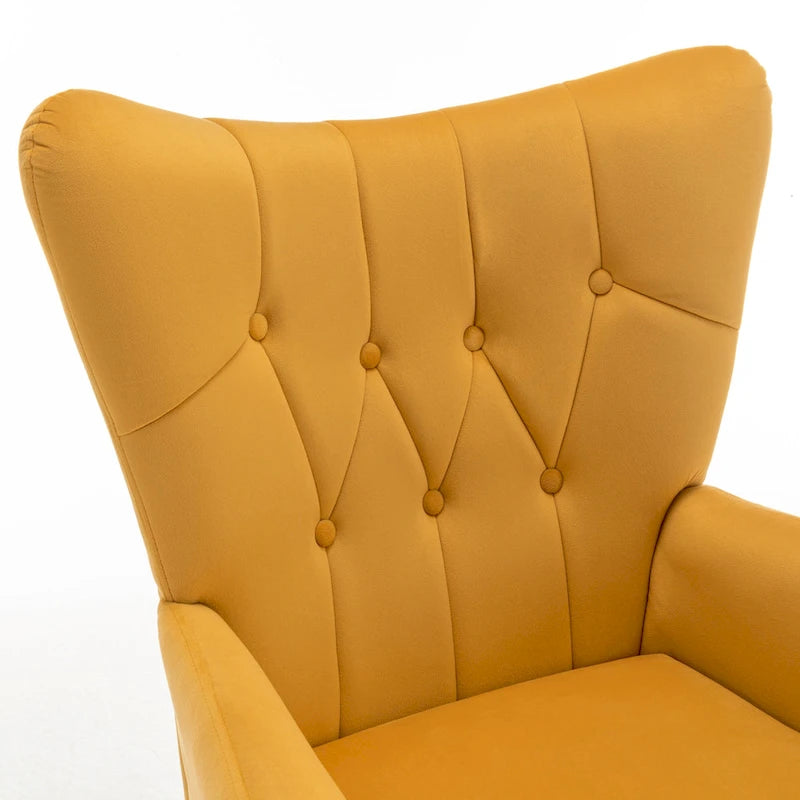 Fauteuil d'appoint rembourré à oreilles de style Mid-Century