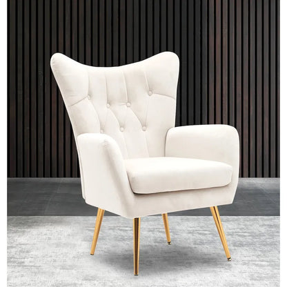 Fauteuil d'appoint rembourré à oreilles de style Mid-Century