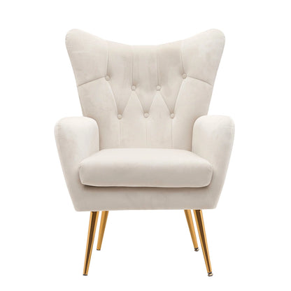 Fauteuil d'appoint rembourré à oreilles de style Mid-Century