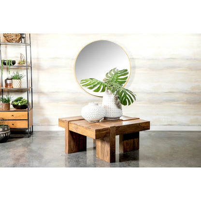 Table basse carrée en bois de Sesham naturel Kuboloa