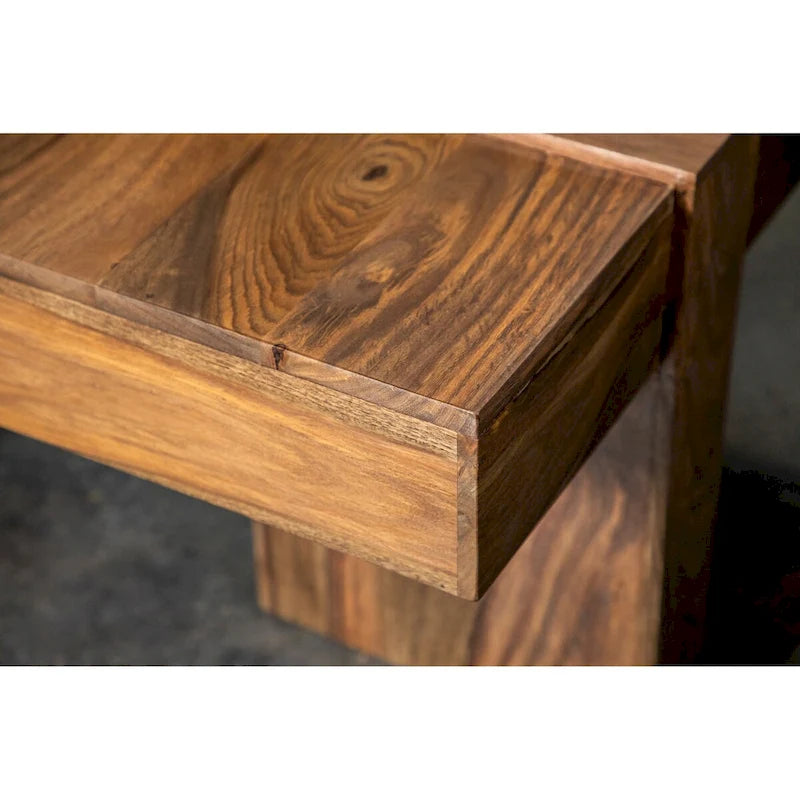 Table basse carrée en bois de Sesham naturel Kuboloa