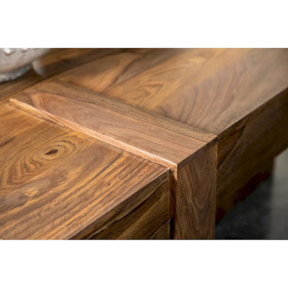 Table basse carrée en bois de Sesham naturel Kuboloa