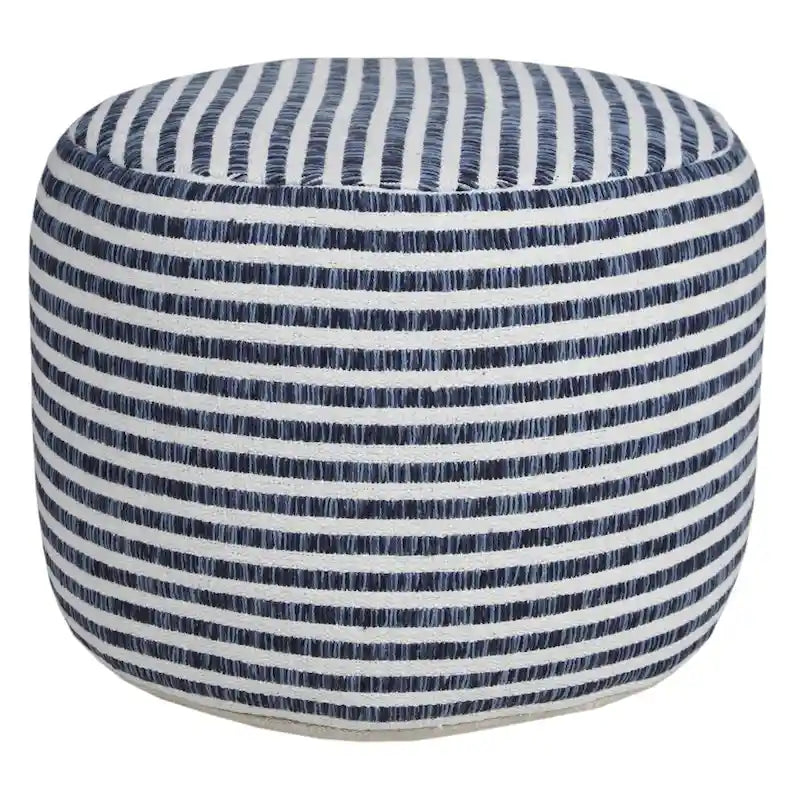 HomeRoots 18 Blue 100% Cotton Ottoman