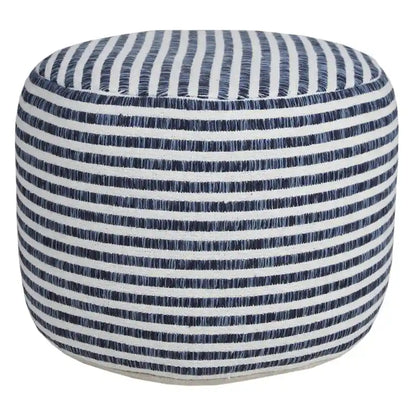 HomeRoots 18 Blue 100% Cotton Ottoman