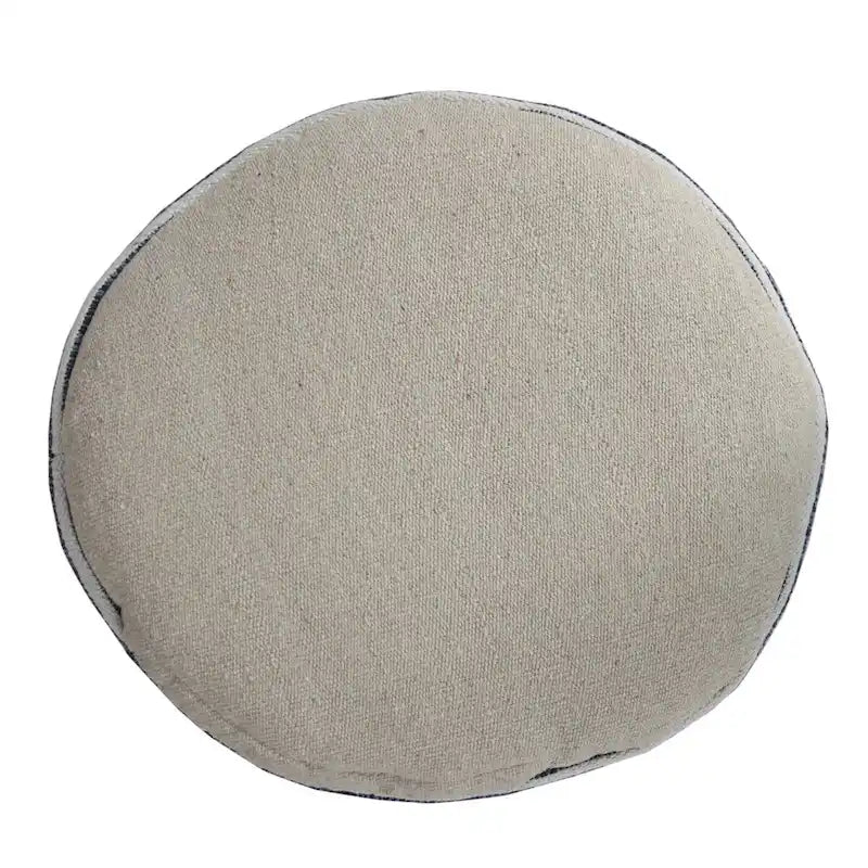 Pouf HomeRoots 18 Bleu 100 % Coton