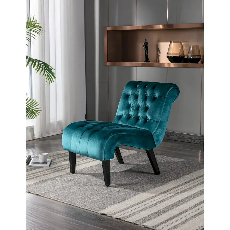 Fauteuil d'appoint sans accoudoirs en velours, fauteuil crapaud capitonné, chaise d'appoint, fauteuil lounge