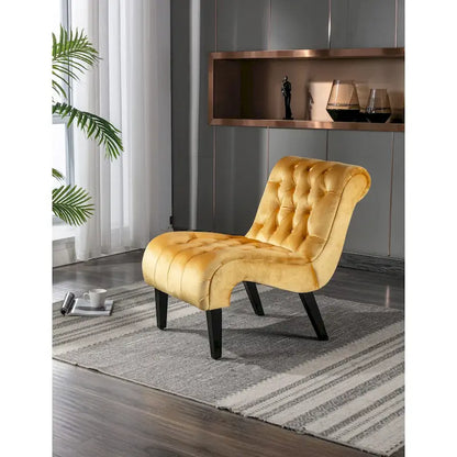 Fauteuil d'appoint sans accoudoirs en velours, fauteuil crapaud capitonné, chaise d'appoint, fauteuil lounge
