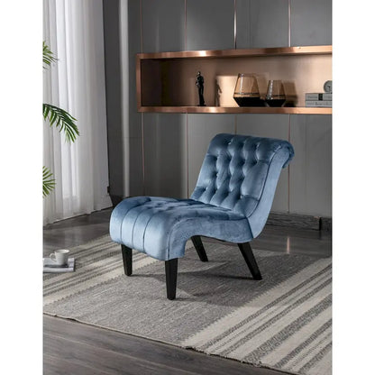 Fauteuil d'appoint sans accoudoirs en velours, fauteuil crapaud capitonné, chaise d'appoint, fauteuil lounge