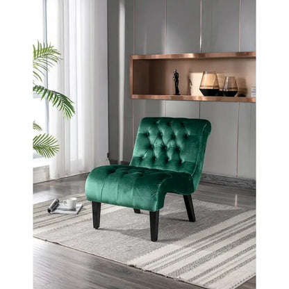 Fauteuil d'appoint sans accoudoirs en velours, fauteuil crapaud capitonné, chaise d'appoint, fauteuil lounge