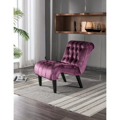 Fauteuil d'appoint sans accoudoirs en velours, fauteuil crapaud capitonné, chaise d'appoint, fauteuil lounge