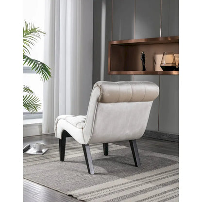 Fauteuil d'appoint sans accoudoirs en velours, fauteuil crapaud capitonné, chaise d'appoint, fauteuil lounge