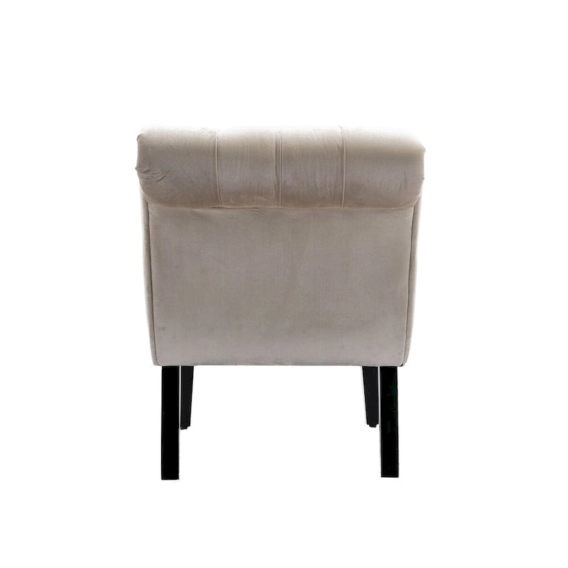 Fauteuil d'appoint sans accoudoirs en velours, fauteuil crapaud capitonné, chaise d'appoint, fauteuil lounge