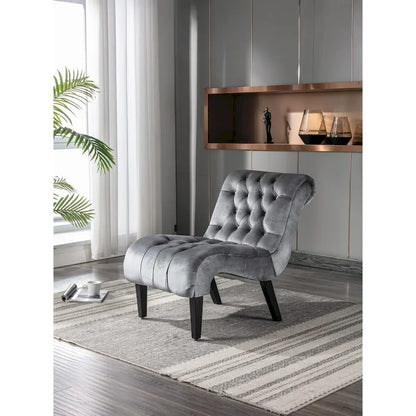 Fauteuil d'appoint sans accoudoirs en velours, fauteuil crapaud capitonné, chaise d'appoint, fauteuil lounge