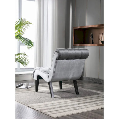 Fauteuil d'appoint sans accoudoirs en velours, fauteuil crapaud capitonné, chaise d'appoint, fauteuil lounge