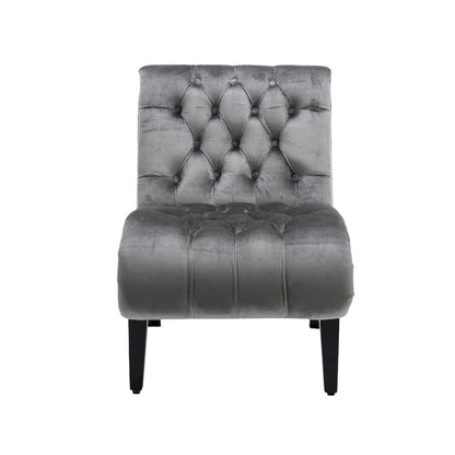 Fauteuil d'appoint sans accoudoirs en velours, fauteuil crapaud capitonné, chaise d'appoint, fauteuil lounge