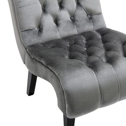 Fauteuil d'appoint sans accoudoirs en velours, fauteuil crapaud capitonné, chaise d'appoint, fauteuil lounge