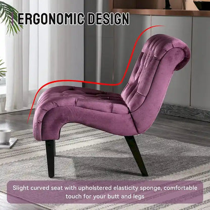 Fauteuil d'appoint sans accoudoirs en velours, fauteuil crapaud capitonné, chaise d'appoint, fauteuil lounge