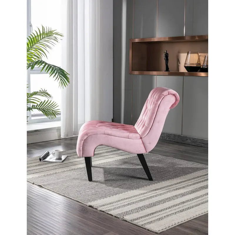 Fauteuil d'appoint sans accoudoirs en velours, fauteuil crapaud capitonné, chaise d'appoint, fauteuil lounge