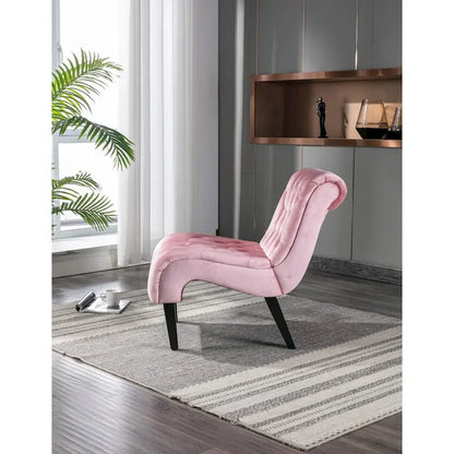 Fauteuil d'appoint sans accoudoirs en velours, fauteuil crapaud capitonné, chaise d'appoint, fauteuil lounge