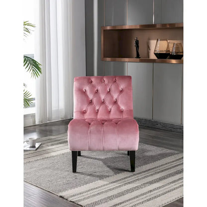 Fauteuil d'appoint sans accoudoirs en velours, fauteuil crapaud capitonné, chaise d'appoint, fauteuil lounge