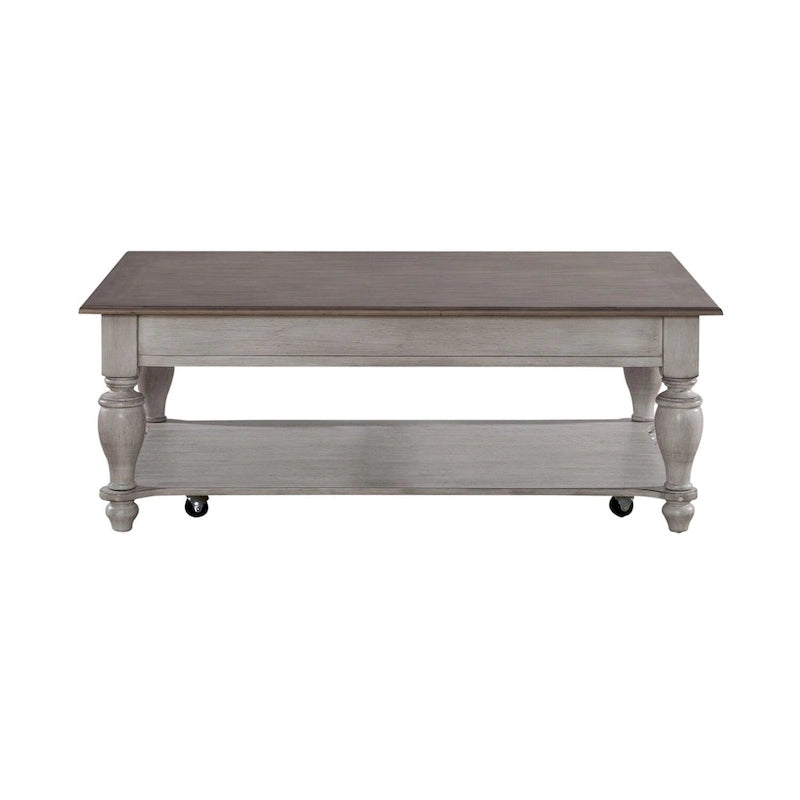 Ensemble de table basse 3 pièces Ocean Isle, blanc antique et pin vieilli