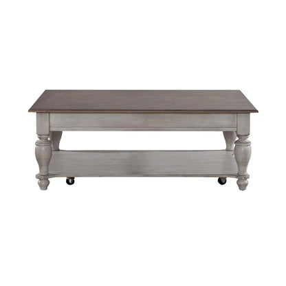 Ensemble de table basse 3 pièces Ocean Isle, blanc antique et pin vieilli