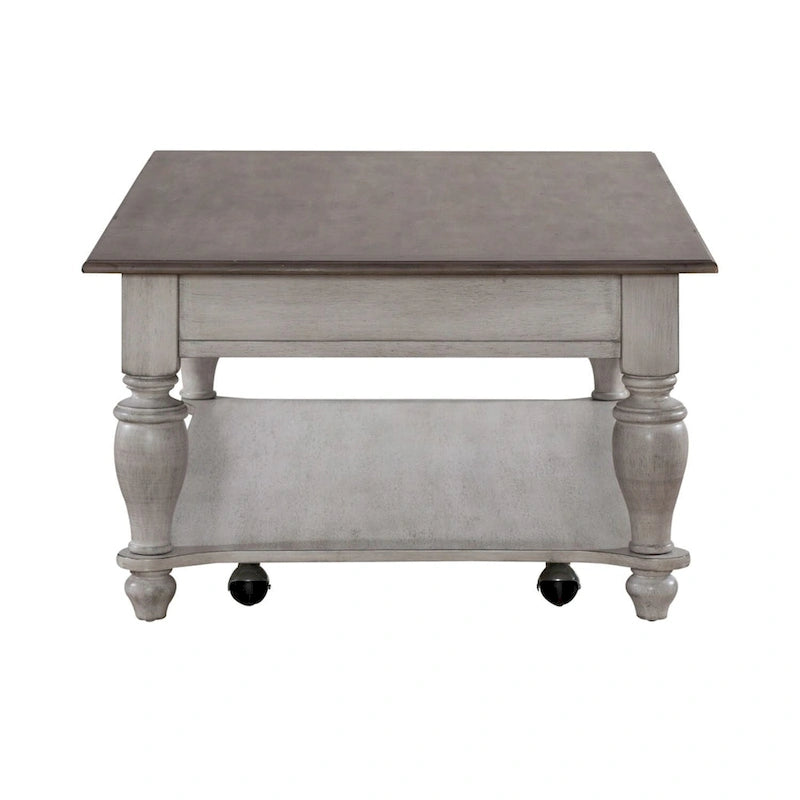 Ensemble de table basse 3 pièces Ocean Isle, blanc antique et pin vieilli