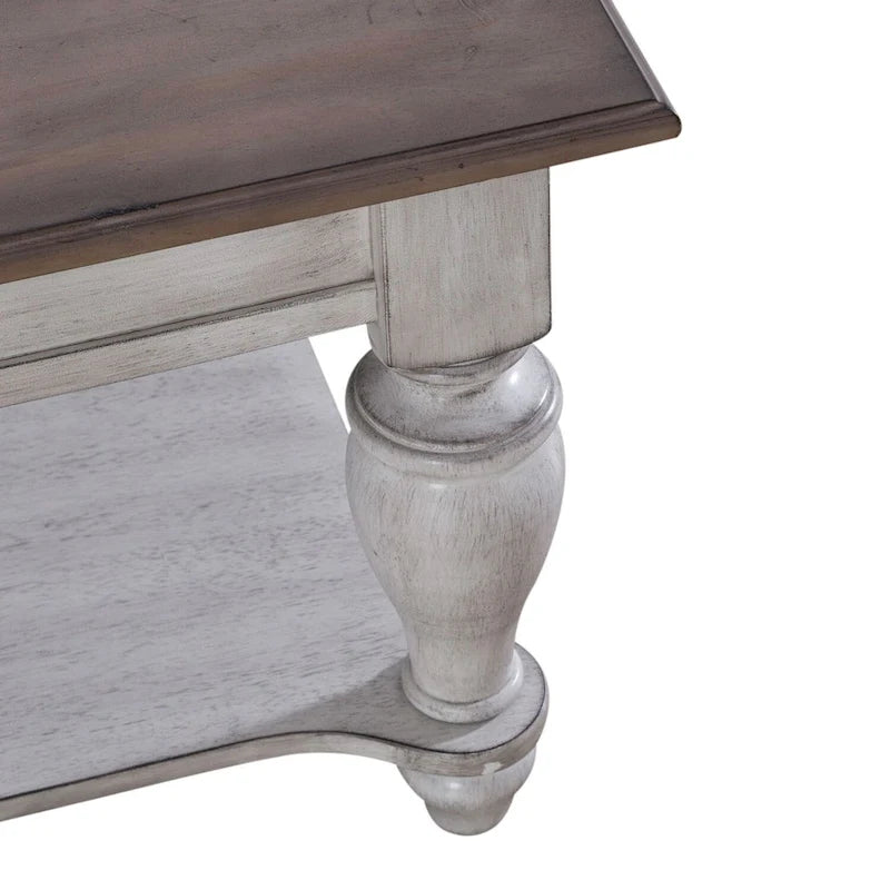 Ensemble de table basse 3 pièces Ocean Isle, blanc antique et pin vieilli