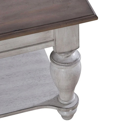Ensemble de table basse 3 pièces Ocean Isle, blanc antique et pin vieilli