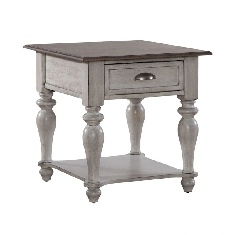 Ensemble de table basse 3 pièces Ocean Isle, blanc antique et pin vieilli
