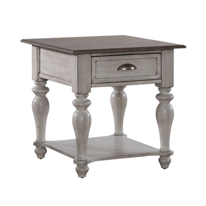 Ensemble de table basse 3 pièces Ocean Isle, blanc antique et pin vieilli