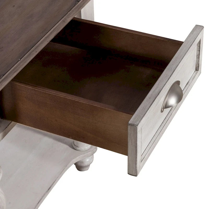Ensemble de table basse 3 pièces Ocean Isle, blanc antique et pin vieilli