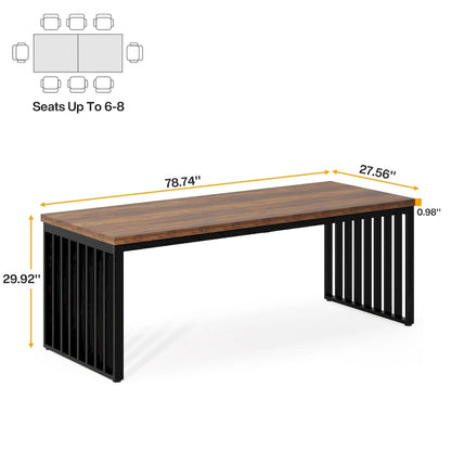 Table de cuisine/salle à manger de 78,74 pouces avec pieds en métal