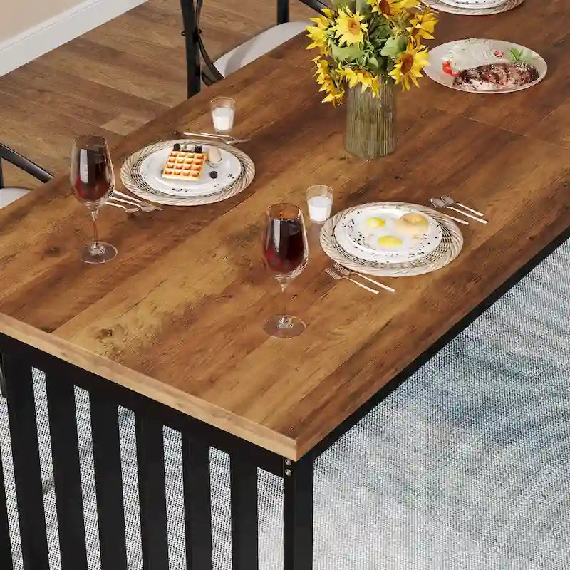 Table de cuisine/salle à manger de 78,74 pouces avec pieds en métal