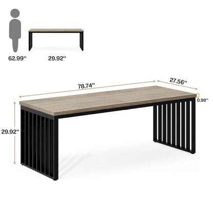 Table de cuisine/salle à manger de 78,74 pouces avec pieds en métal