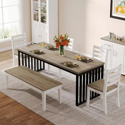 Table de cuisine/salle à manger de 78,74 pouces avec pieds en métal
