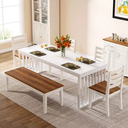 Table de cuisine/salle à manger de 78,74 pouces avec pieds en métal