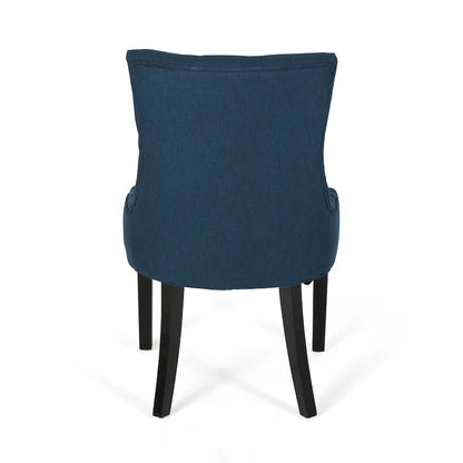 Ensemble de 2 chaises de salle à manger rembourrées en tissu avec pieds fuselés