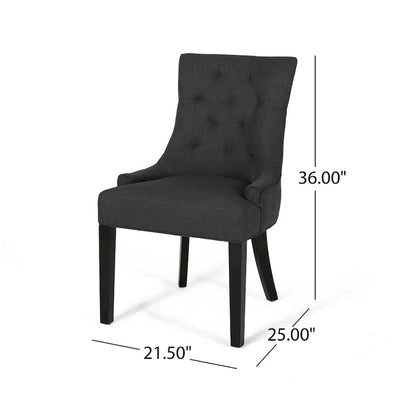 Ensemble de 2 chaises de salle à manger rembourrées en tissu avec pieds fuselés