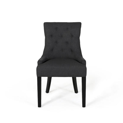 Ensemble de 2 chaises de salle à manger rembourrées en tissu avec pieds fuselés