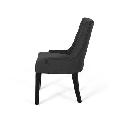 Ensemble de 2 chaises de salle à manger rembourrées en tissu avec pieds fuselés