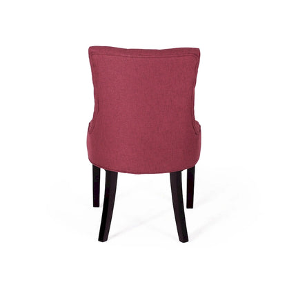 Ensemble de 2 chaises de salle à manger rembourrées en tissu avec pieds fuselés